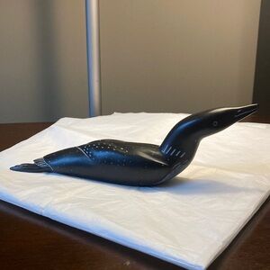 Loon Soapstone hand carved Inuit Art Sculpture